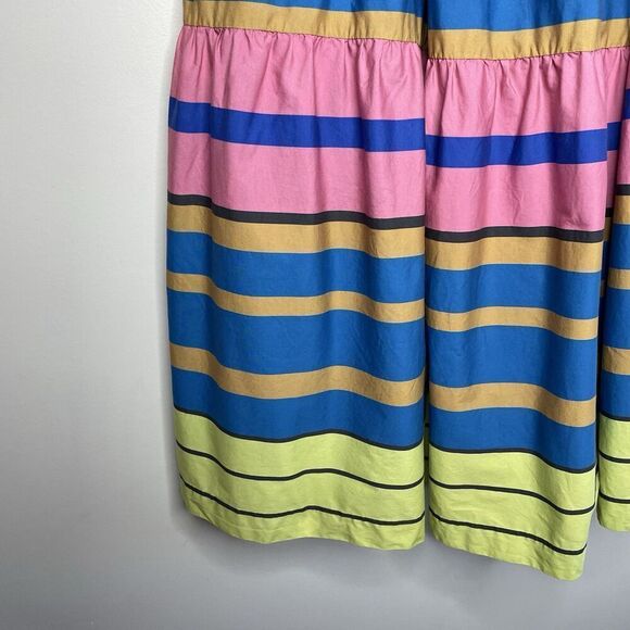 STAUD Sea Skirt Womens 4 Formentera Stripe Midi A-Line Cotton Blend Side Zip - Picture 4 of 11